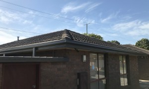 Slate grey gutter with slate grey fascia cover